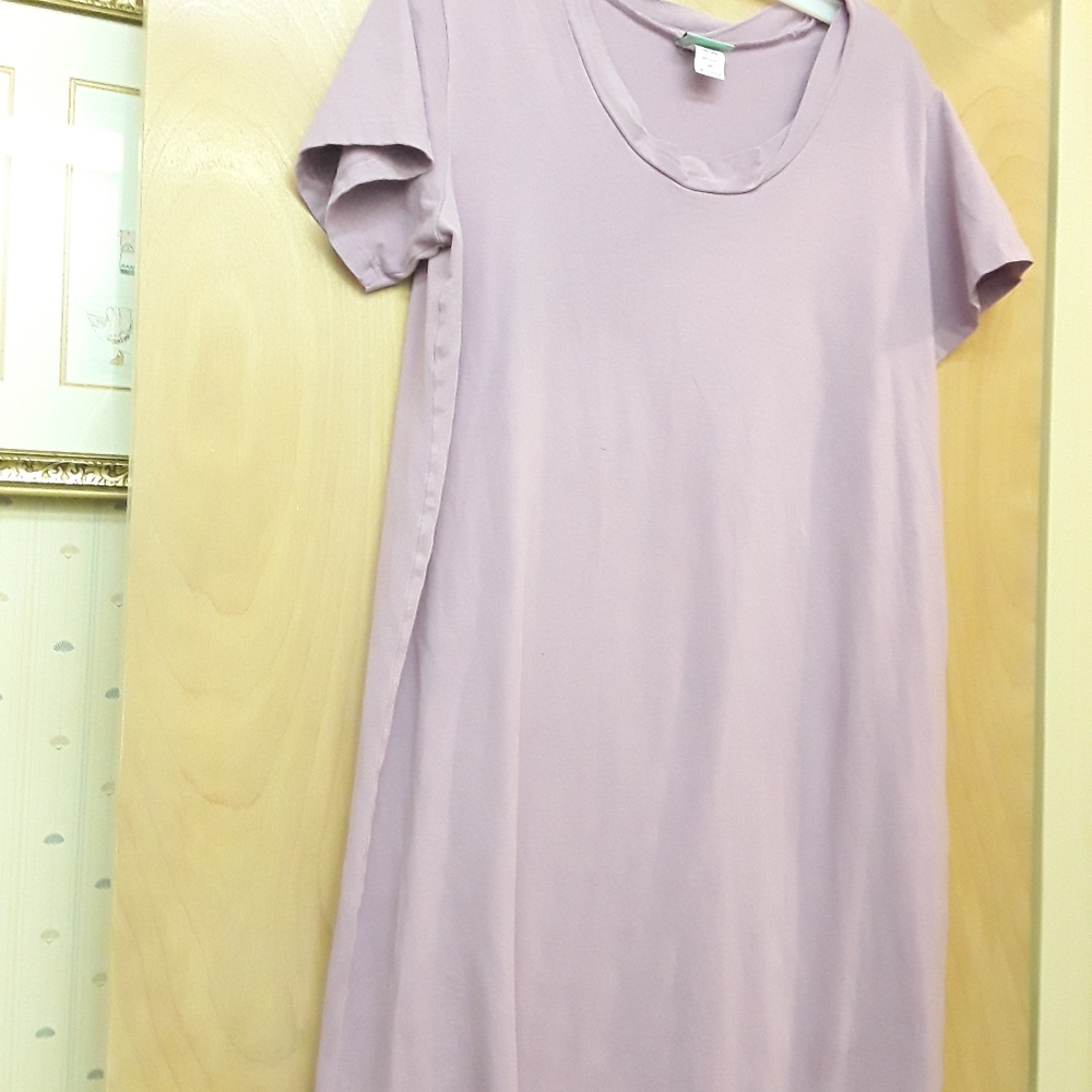 Lilac Lavender Tunic Boho Tee Shirt Dress S P